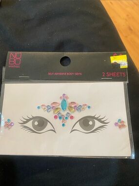 NOBO Multicolor Self-Adhesive Face Gems — Blue, Pink, Purple, Yellow, Clear